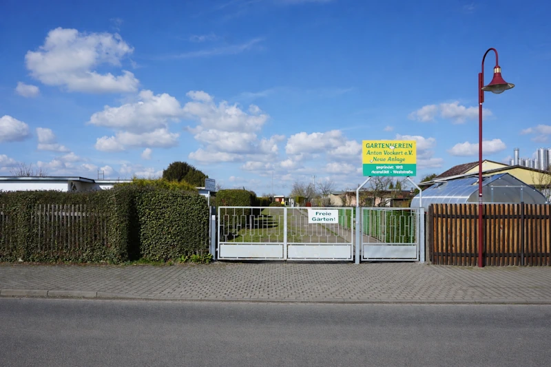 Eingangstor zu Kleingartenanlage Anton Vockert 1912 e.V. in Markranstädt